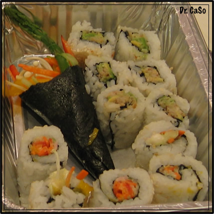 vegetable hand rolls and california