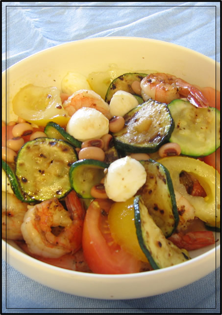 salade de haricots blancs et courgette grillée