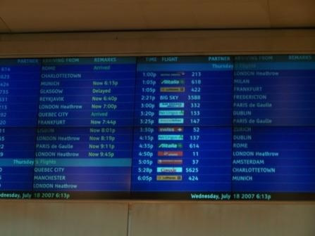 tableau des arrivées